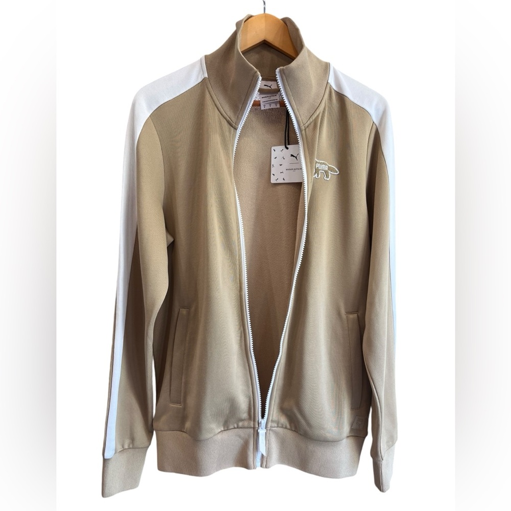 Puma x Maison Kitsuné T7 Track Jacket Small NWT Beige Fox Logo Limited Edition - Picture 2 of 11